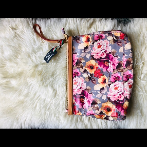 MADE IN ITALY CAVALCANTI FLORAL CLUTCH PURSE - Picture 4 of 6